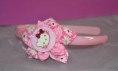 Bandolete rosa com flor e Hello Kitty